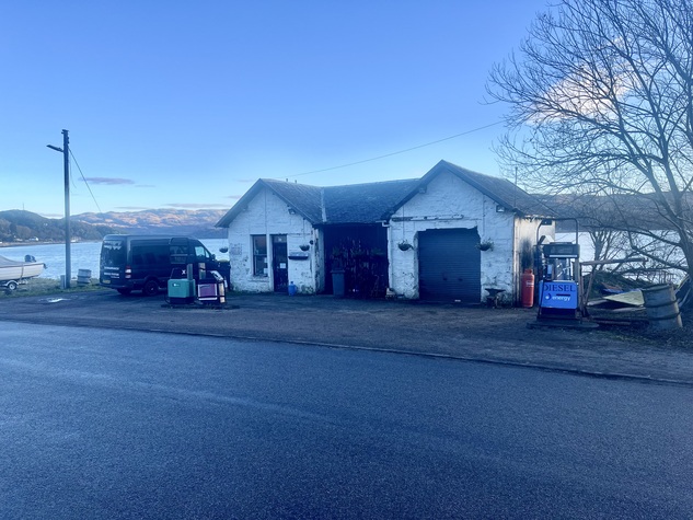 The petrol station in busier days.