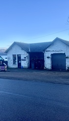 The petrol station in busier days.